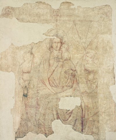 Madonna and Child Enthroned, drawing for a fresco by Paolo di Stefano Badaloni Schiavo